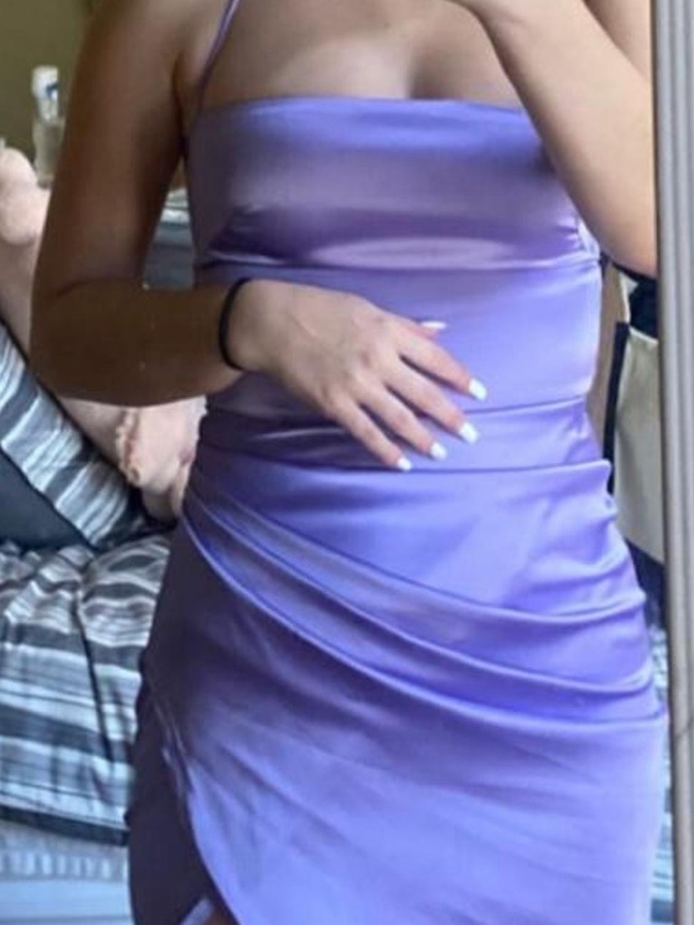 Lucy in the Sky Lavender Satin Mini Dress